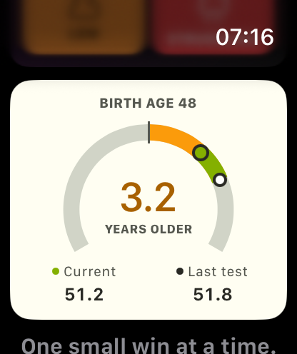Ritualize BioAge and daily progress on Apple Watch
