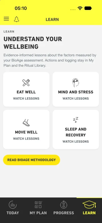 Ritualize evidence-informed wellbeing lessons on iPhone